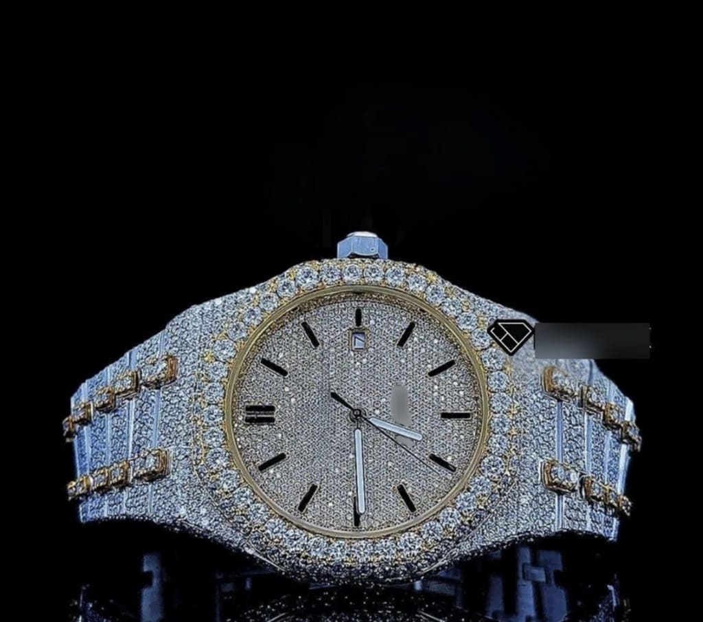 AP Royal Oak Yellow Dial Fully Iced out
